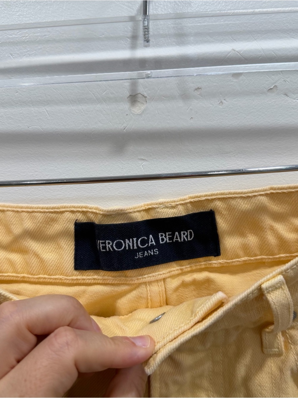 Veronica Beard Taylor High Waisted Wide Leg Crop Frayed Hem Jeans Chamomile 29 - Picture 8 of 15